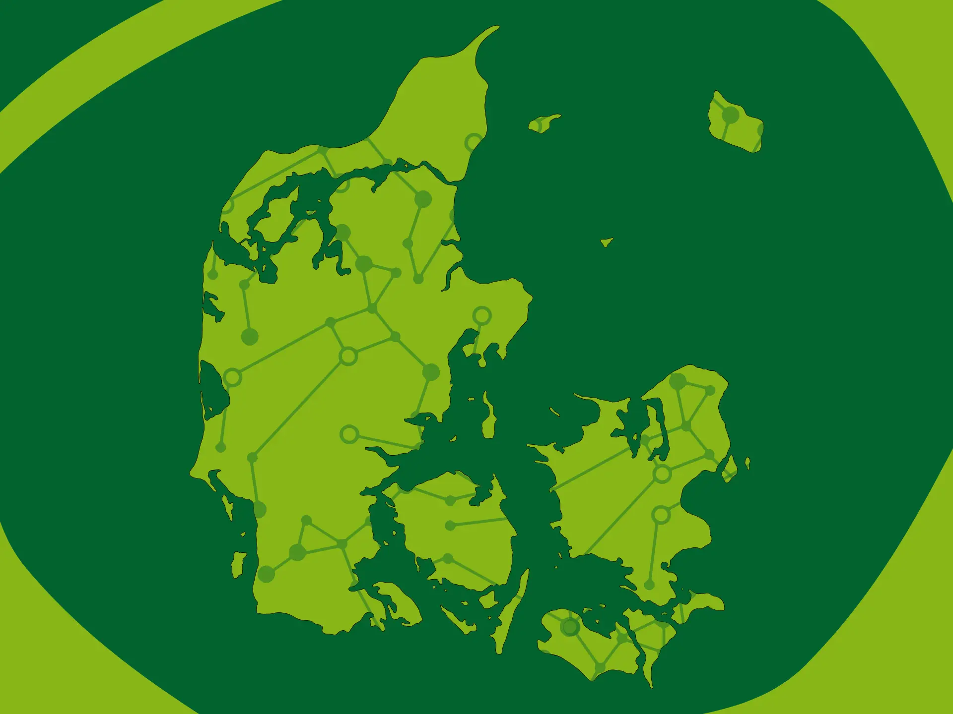 Danmarkskort - grafik med grid